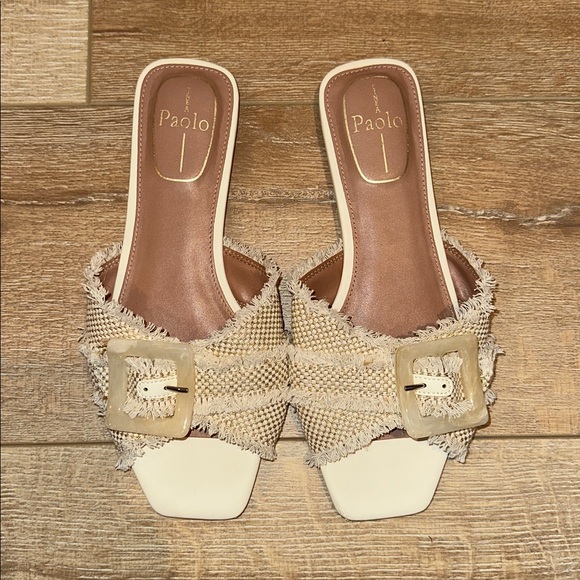 Paolo Shoes - Linea Paolo Lottie Slide Sandal Natural/Gold